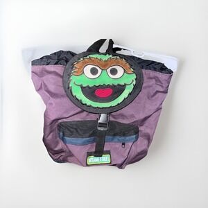 Sesame Street Oscar the Grouch Backpack Purple Green Kids‎ School Bag